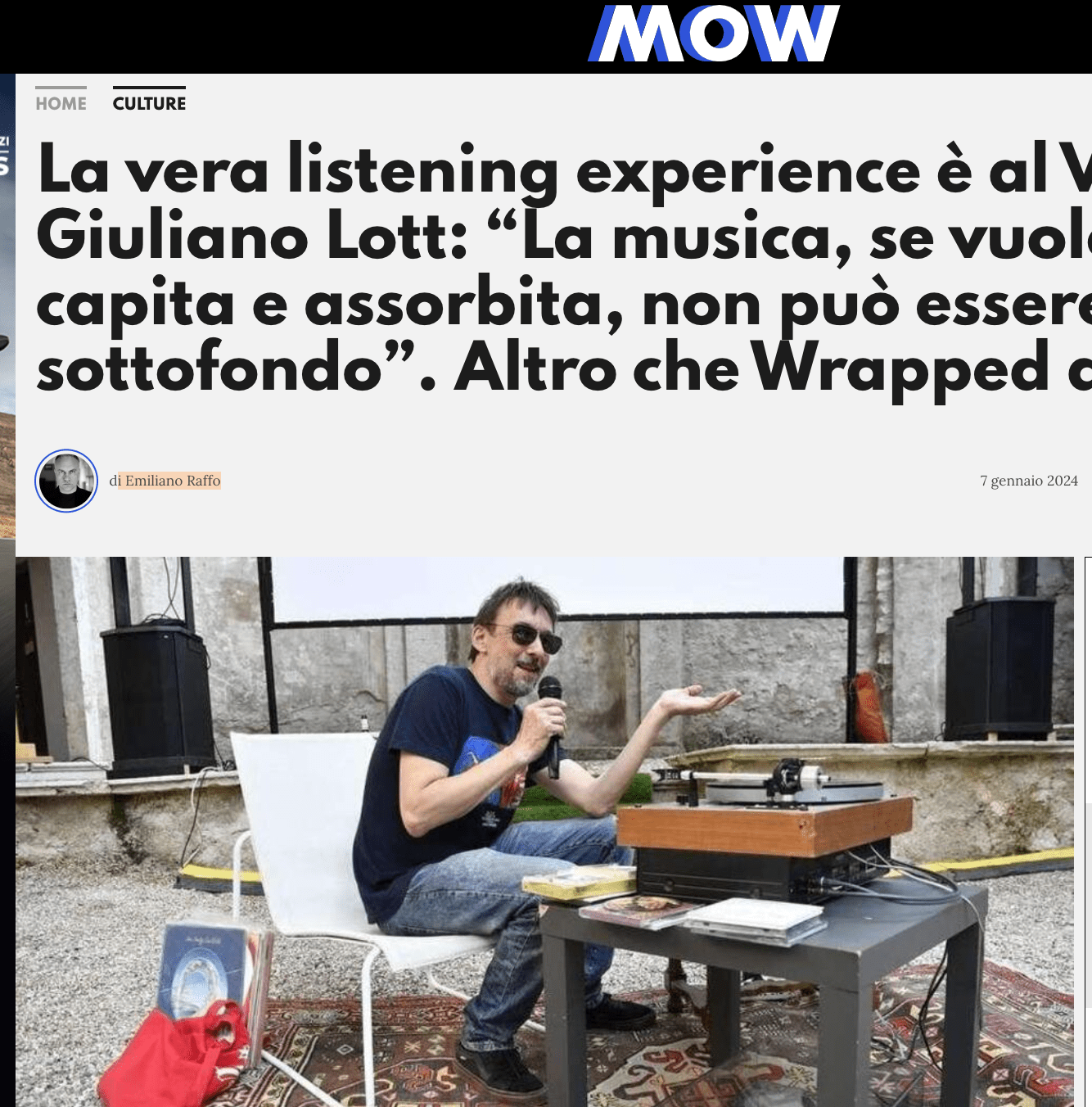 “La musica, se vuole essere capita e assorbita, non può essere solo un&nbsp;sottofondo”